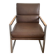 A pair genuine leather armchairs.