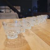 8 thick cut glass cups