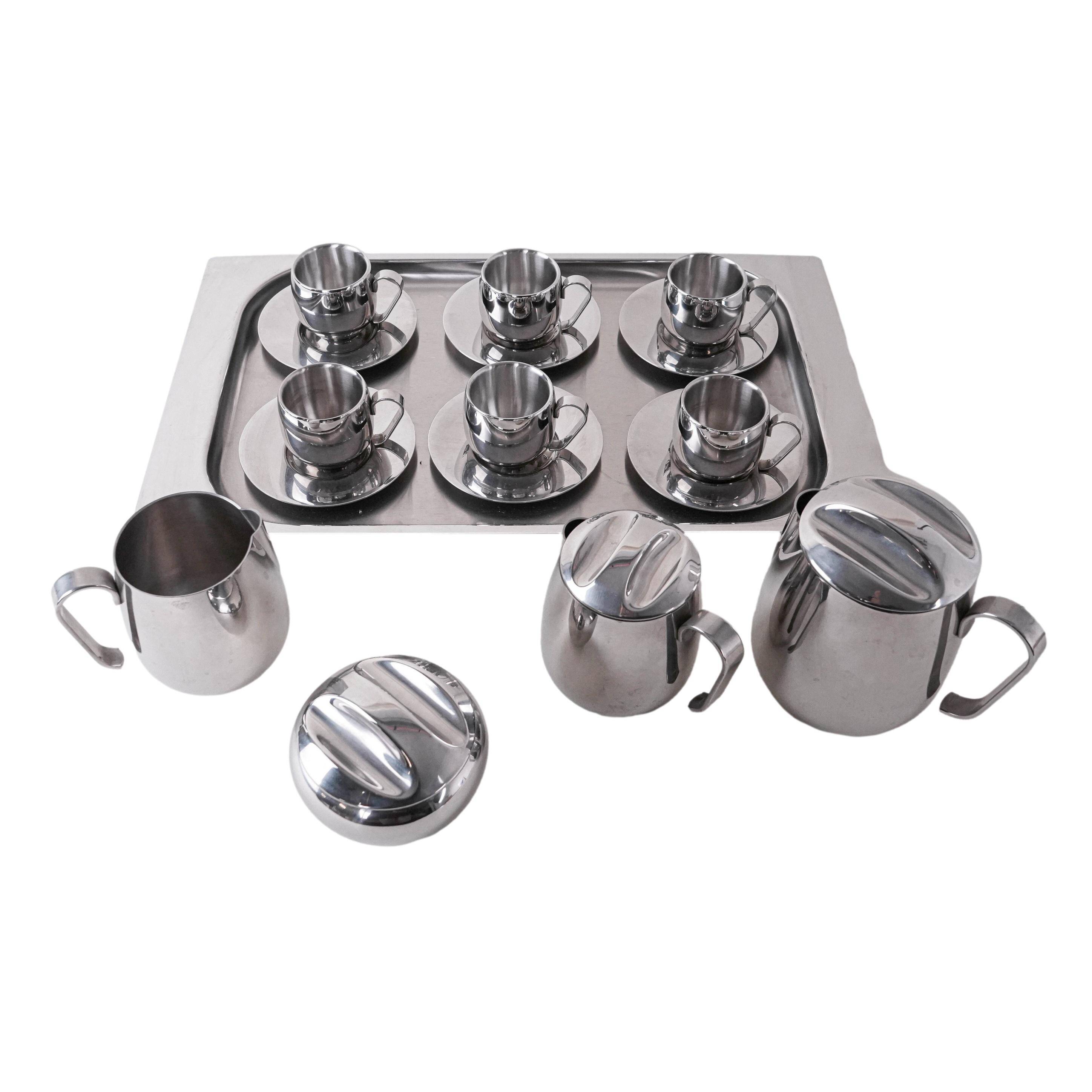 Coffee and tea set, Italian design, 1980s, made in Italy