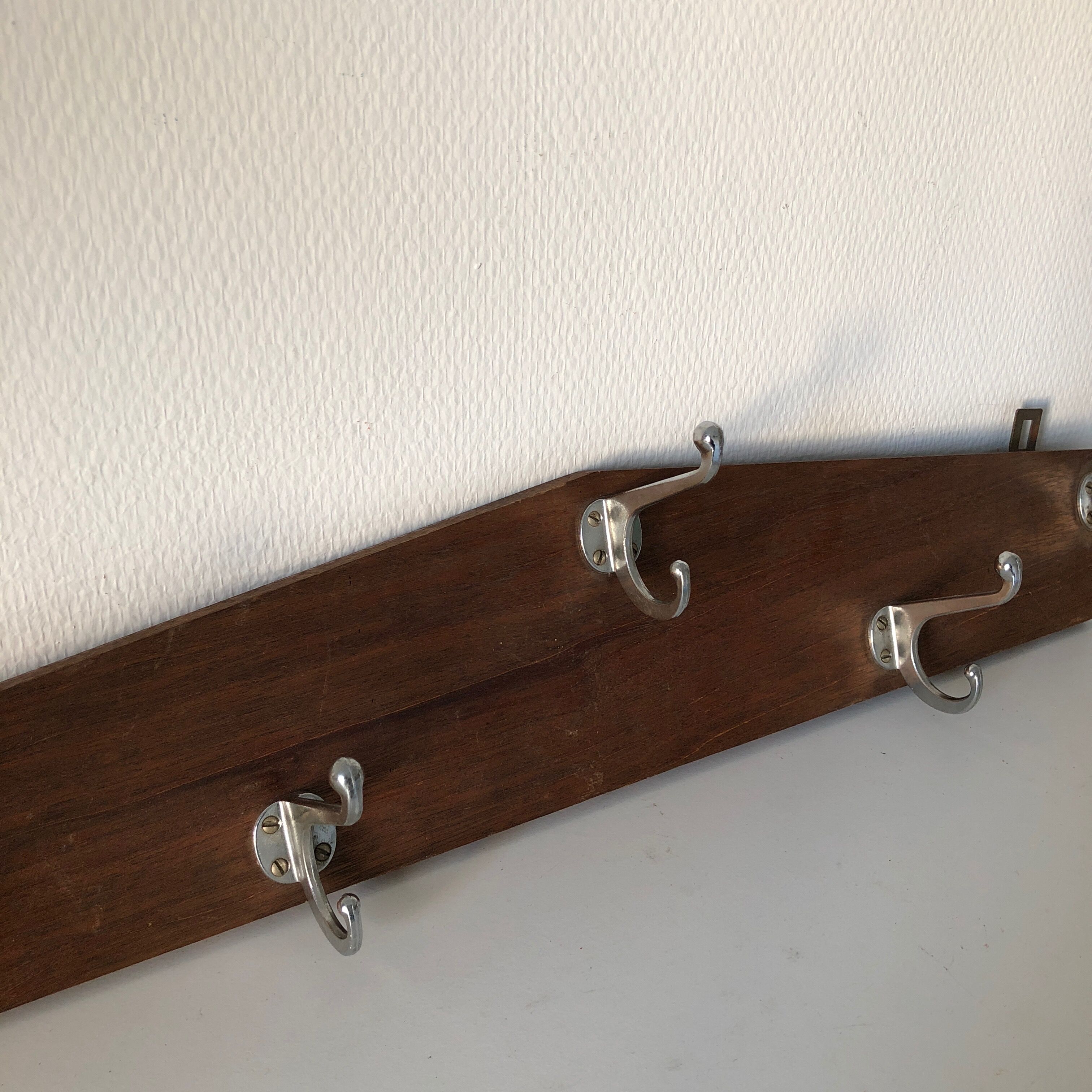Coat rack 5 vintage 1960 71x13cm hooks