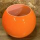 Large orange and white opaline globe, 70's, vintage, space age, pop