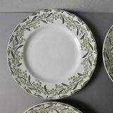 4 Terre de Fer Saint Amand flat plates, mimosa decoration