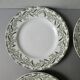 4 assiettes plates Terre de Fer Saint Amand, décor mimosas