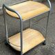 Ikea-style dessert trolley with tubular steel and solid wood 1