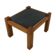 Brutalist coffee side table in oak & natural stone 1970's