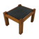 Brutalist coffee side table in oak & natural stone 1970's