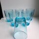 set of 6 water glasses Made in France blue glass 70s