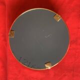 Vintage round tray in gold metal and mirror