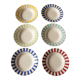 Lot 6 hollow plates Digoin Sarreguemines stripes colors