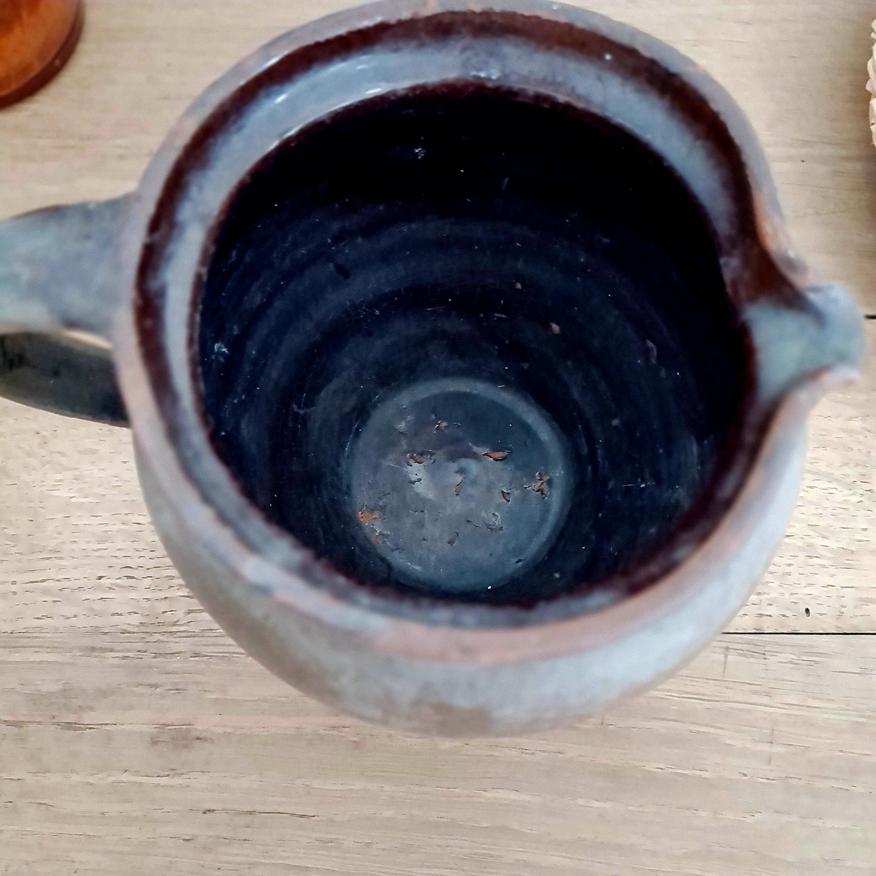 Small terracotta pitcher - old pottery - brutalist