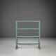 Industrial small mint-colored rack or bookcase with 4 shelves and beautiful patina, Belgium, 1920s
