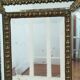 Miroir à parecloses en laiton repoussé et bois Napoléon III 43x70cm