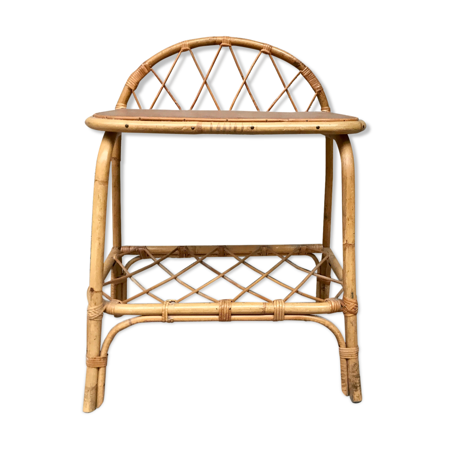 Chevet en rotin osier bambou 1950