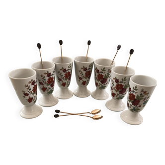7 mazagrans Berry haute porcelaine