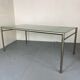 Modernist Italian Stainless Steel and Glass Dining Table, 1980s
