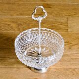 1950s crystal and silver-plated metal bowl/basket