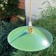 Workshop suspension in vintage green enamelled sheet metal