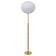 Mid-century floor lamp in brass and oak by Falkenbergs Belysning, Sweden, 1960s.