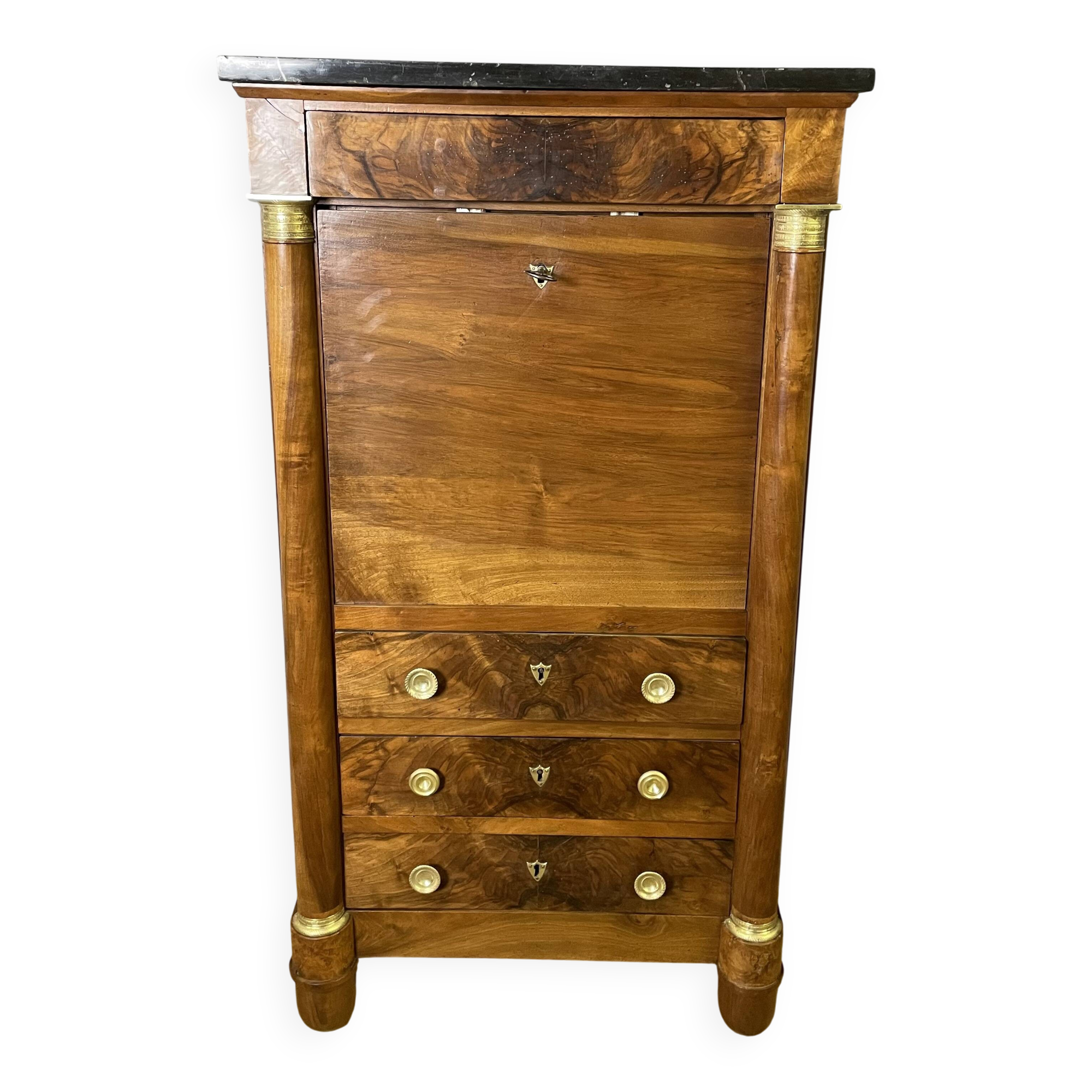Empire period walnut secretary