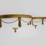 Large pair of half-moon wall lights in brass and glass maison zonca