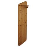 Sculptural wall-mounted coat rack in solid pine, Danish modern, 1980s.