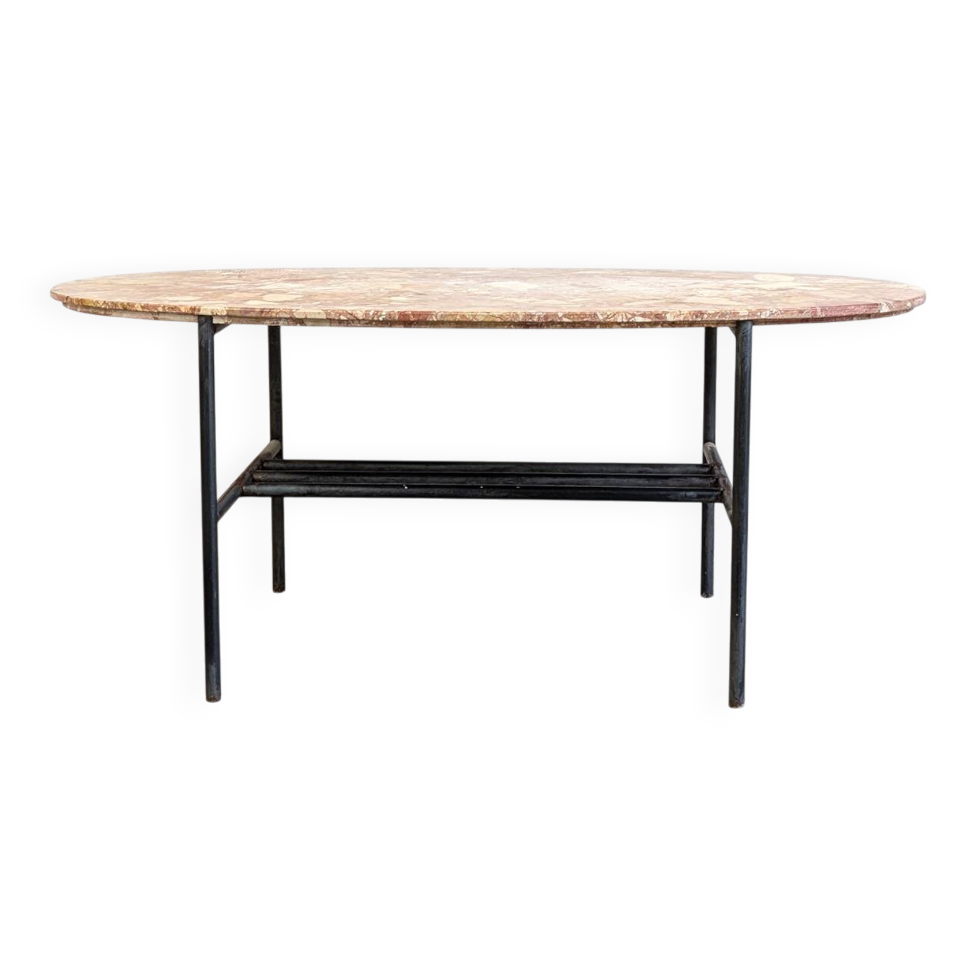 Marble and steel coffee table