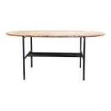 Marble and steel coffee table