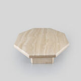 Mid Century Octagonal travertine coffee table