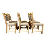 Danish vintage set of 6 oakwood dining chairs