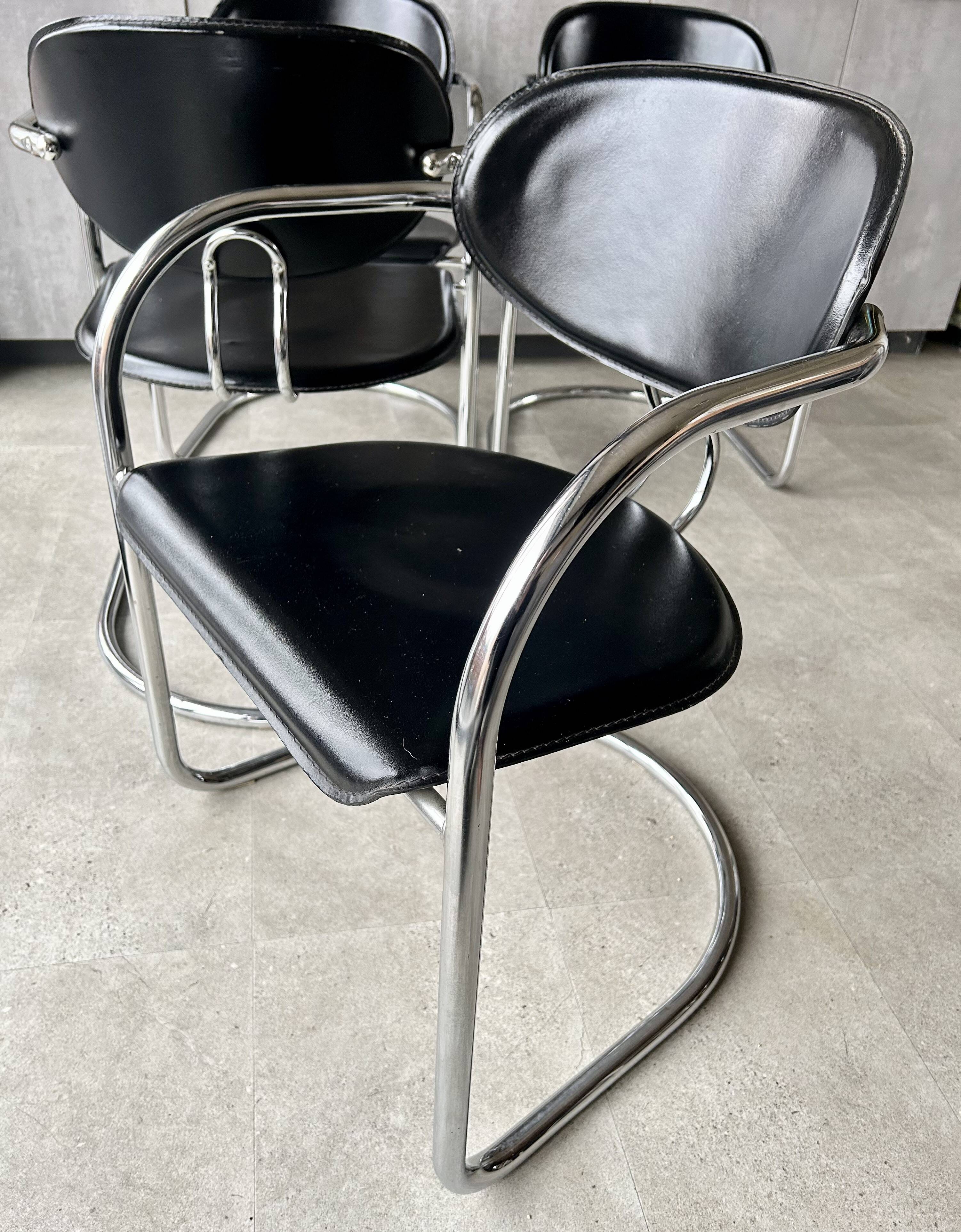 four Bauhaus Chairs produced by Effezeta, Italy 1970