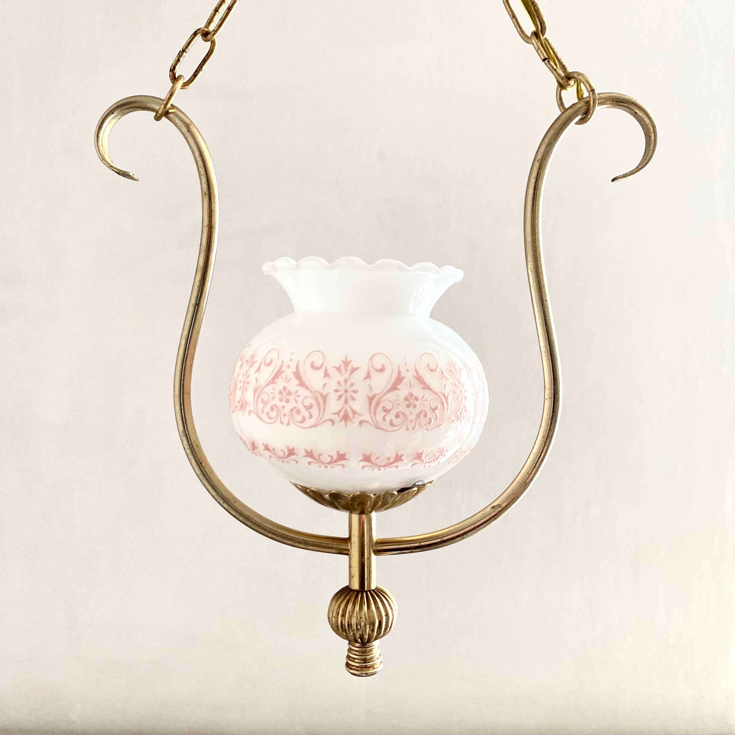 Suspension vintage rose et dorée