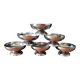 6 stainless steel ice cream cups and spoons, French, stainless steel bowl