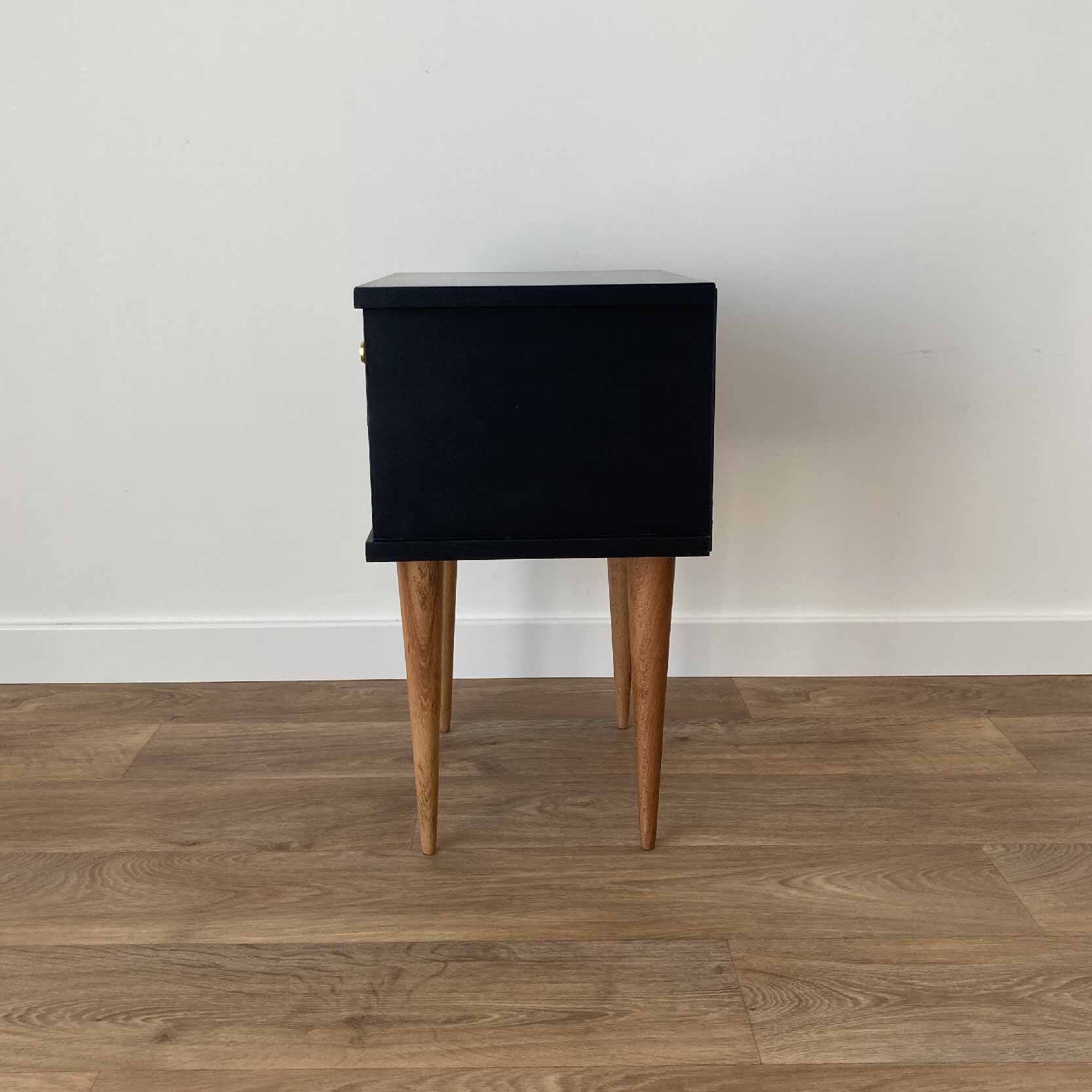 Black bedside, a drawer