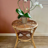 Rattan side table