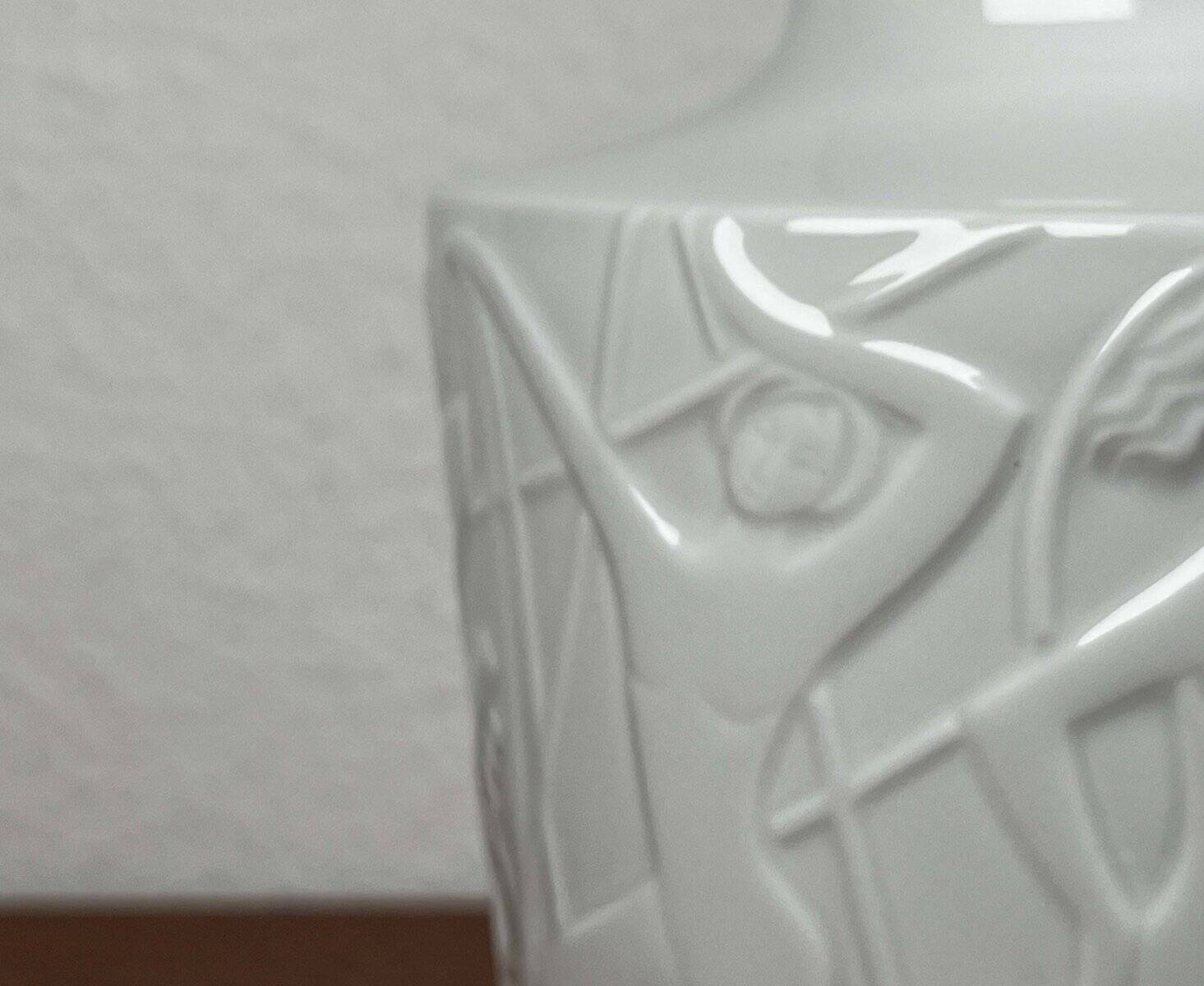 Vintage White Porcelain Vase from the Paradies Series by Kurt Wendler for Edelstein Bavaria, 1970s