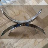 Vintage 70s chrome/glass coffee table