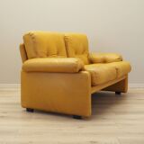 Yellow leather sofa, Italian design, 1960s, manufacturer: B&B Italia, desig