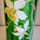 Vase with daffodils in blown glass, enameled, gilded, Legras Montjoye workshops, art nouveau