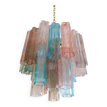 Multicolour “tronchi” murano glass chandelier d50