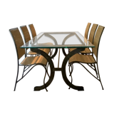 Dining table and chairs by Sylvain Subervie