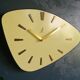 Vintage formica clock asymmetrical silent wall clock "Golden yellow Jaz"