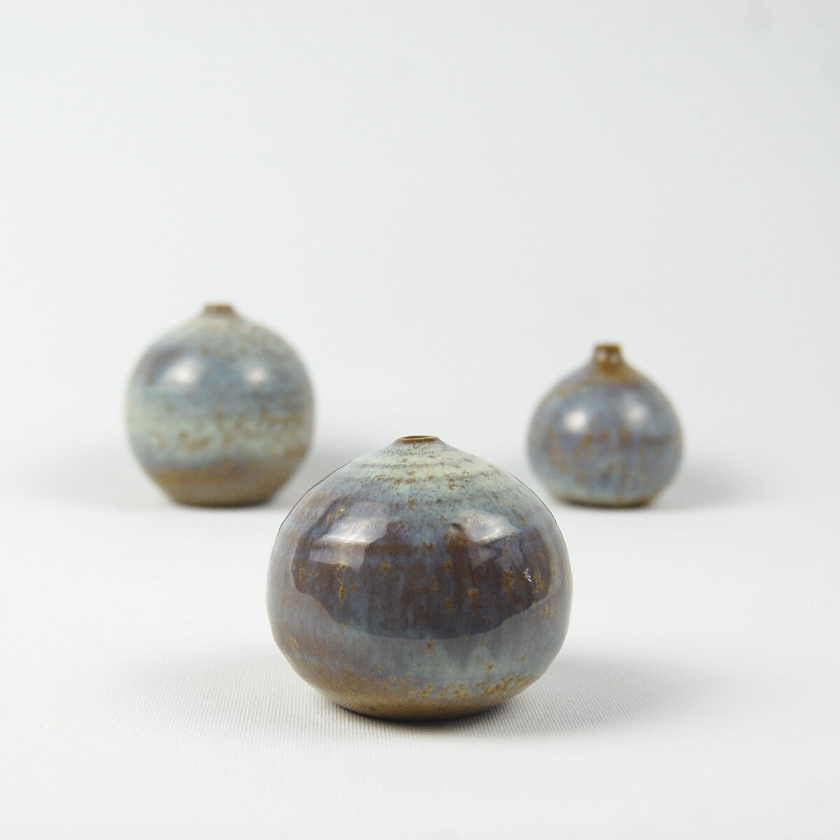 Trio of blue miniature ceramics Antonio Lampecco