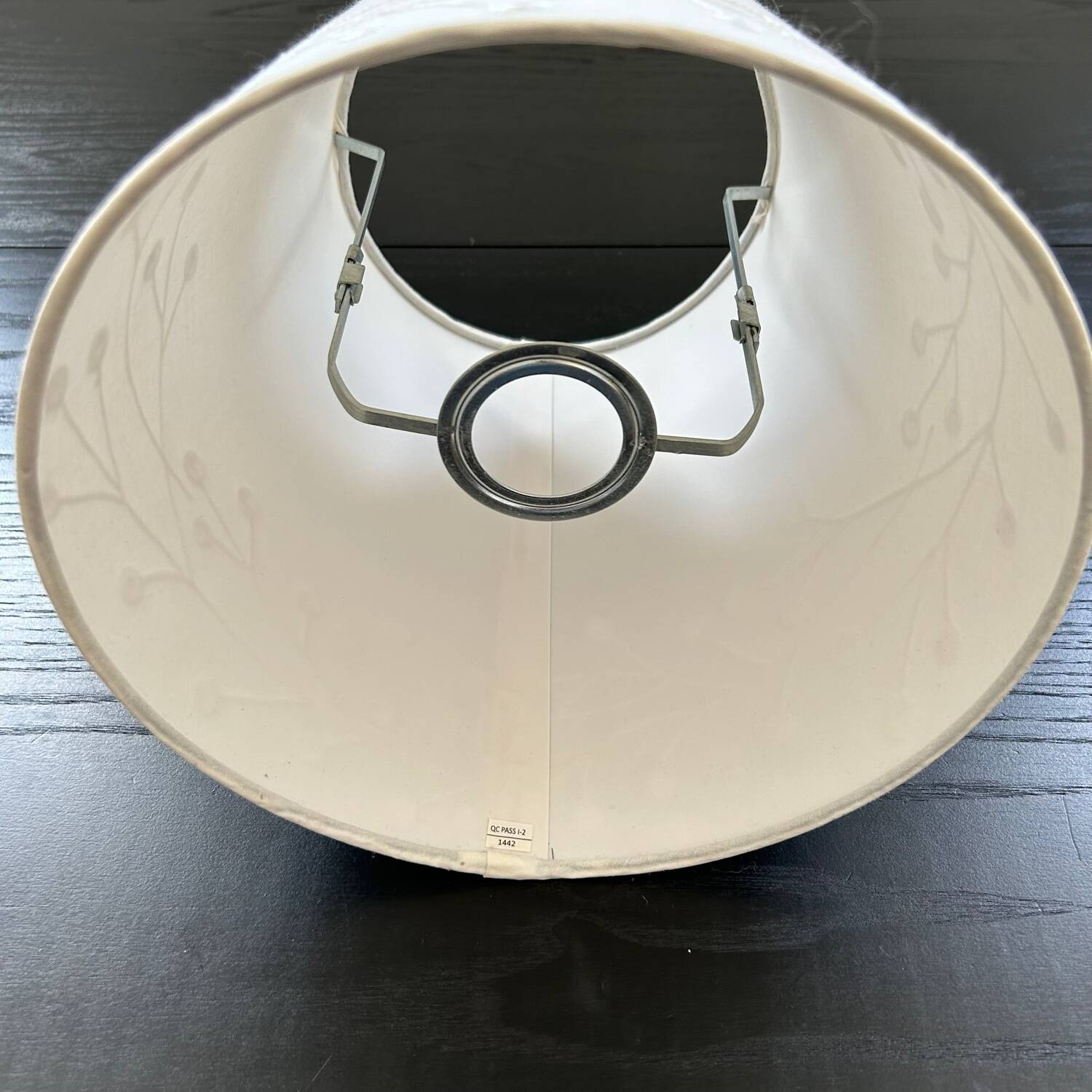 Embroidered white lampshade