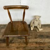 Brutalist primitive style wooden chair