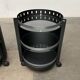 Postmodern German side tables in rolling metal and glass by D-Tec, 1980s, set of 2.