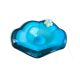 Large vintage blown glass bowl in turquoise – Murano style – applied flower