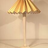 Vintage striped yellow white table lamp 1960s