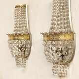 Appliques en cristal classiques. France années 1950.