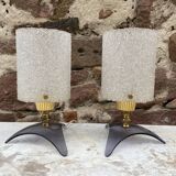 Pair of vintage bedside lamps 1960 design french light vintage perspex plexiglass