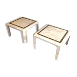 Pair of Sofa Ends Made Of Marble Wafers And Brass Net. French work. Ve